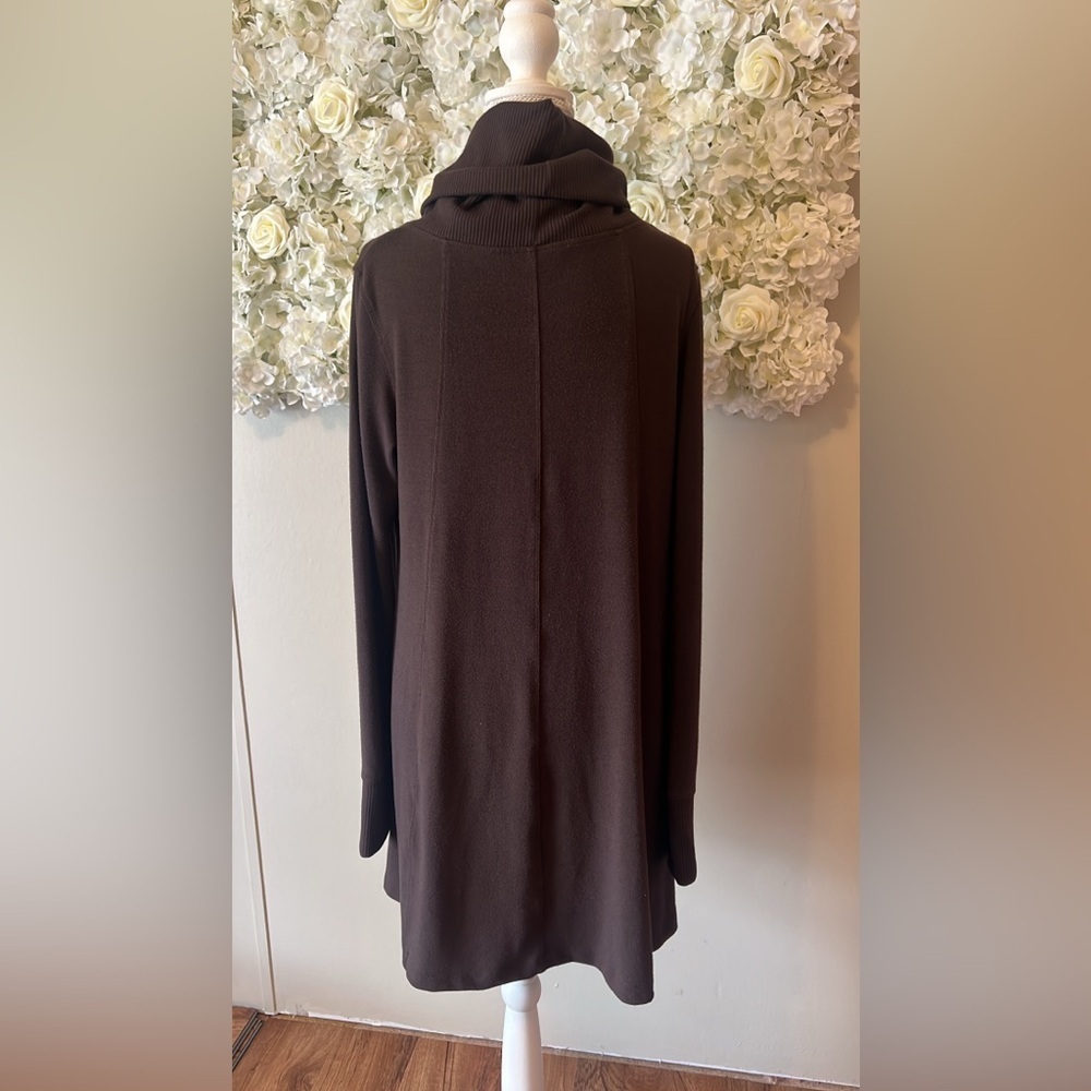 CAbi Chocolate Brown Cowl Neck Tunic Sweater Tunic Dress - Picture 5 of 7